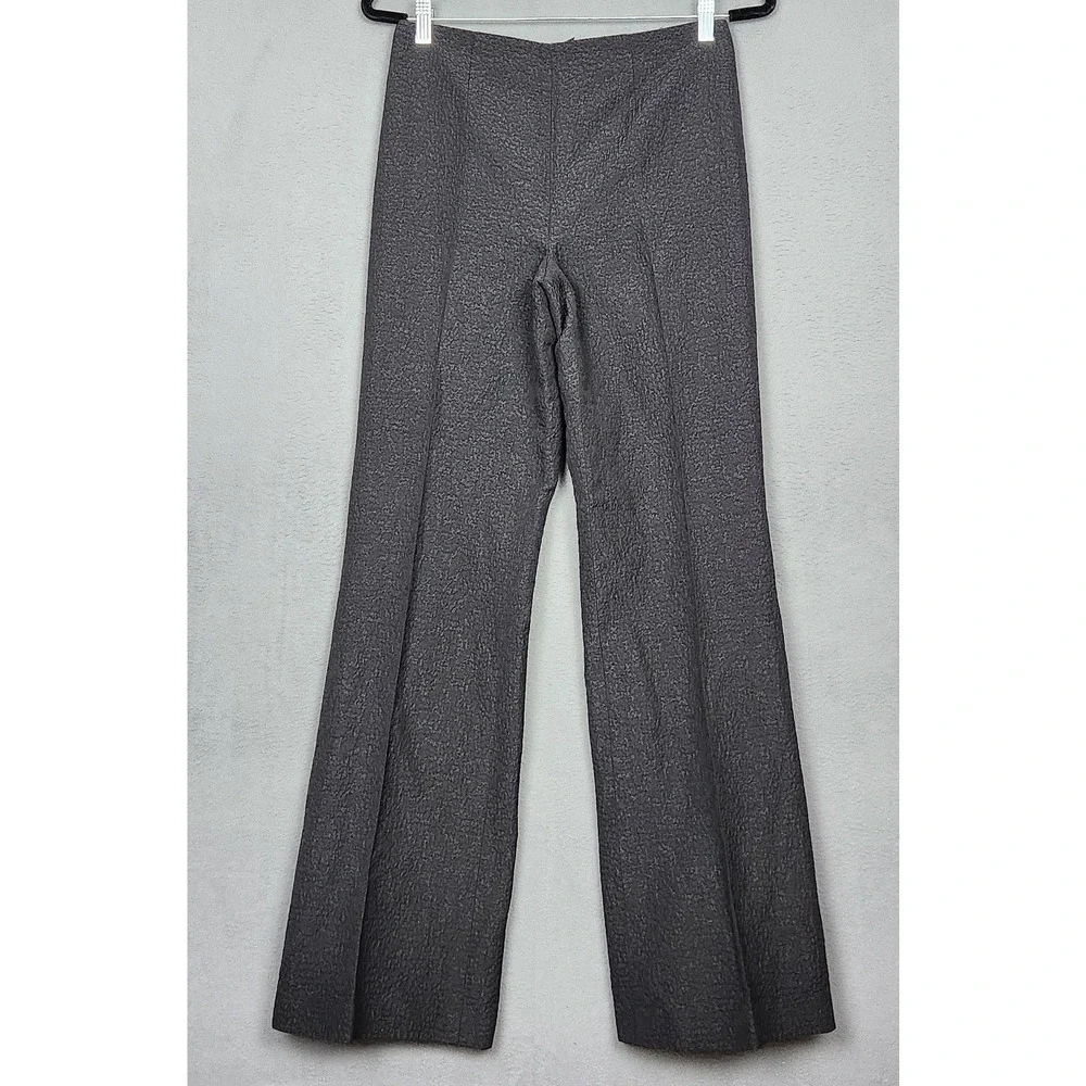 MARLOWE Pants Womens Size 4 Black Textured Wool Flared Leg Measure 28X34